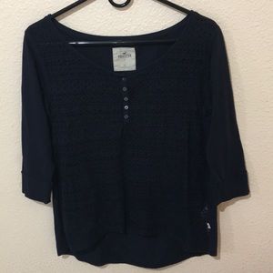 Hollister Navy Lace Top | small |